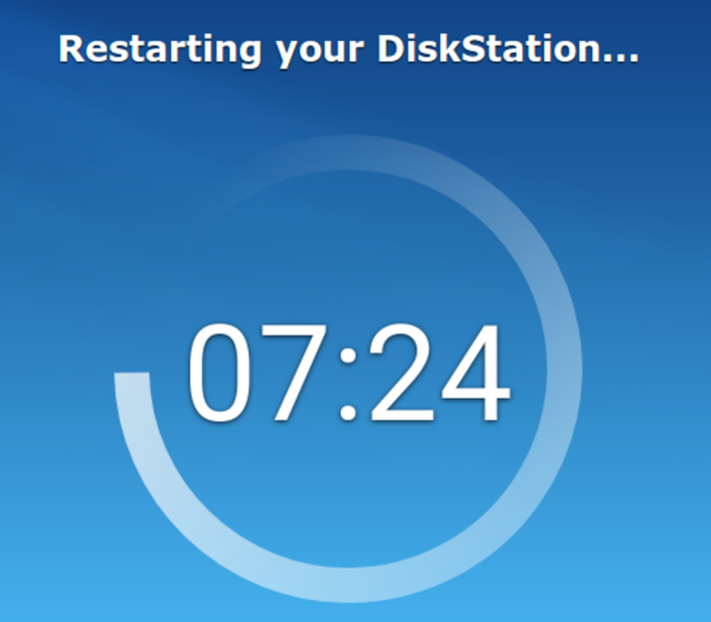 Fig. 4: Restarting after installation of DSM